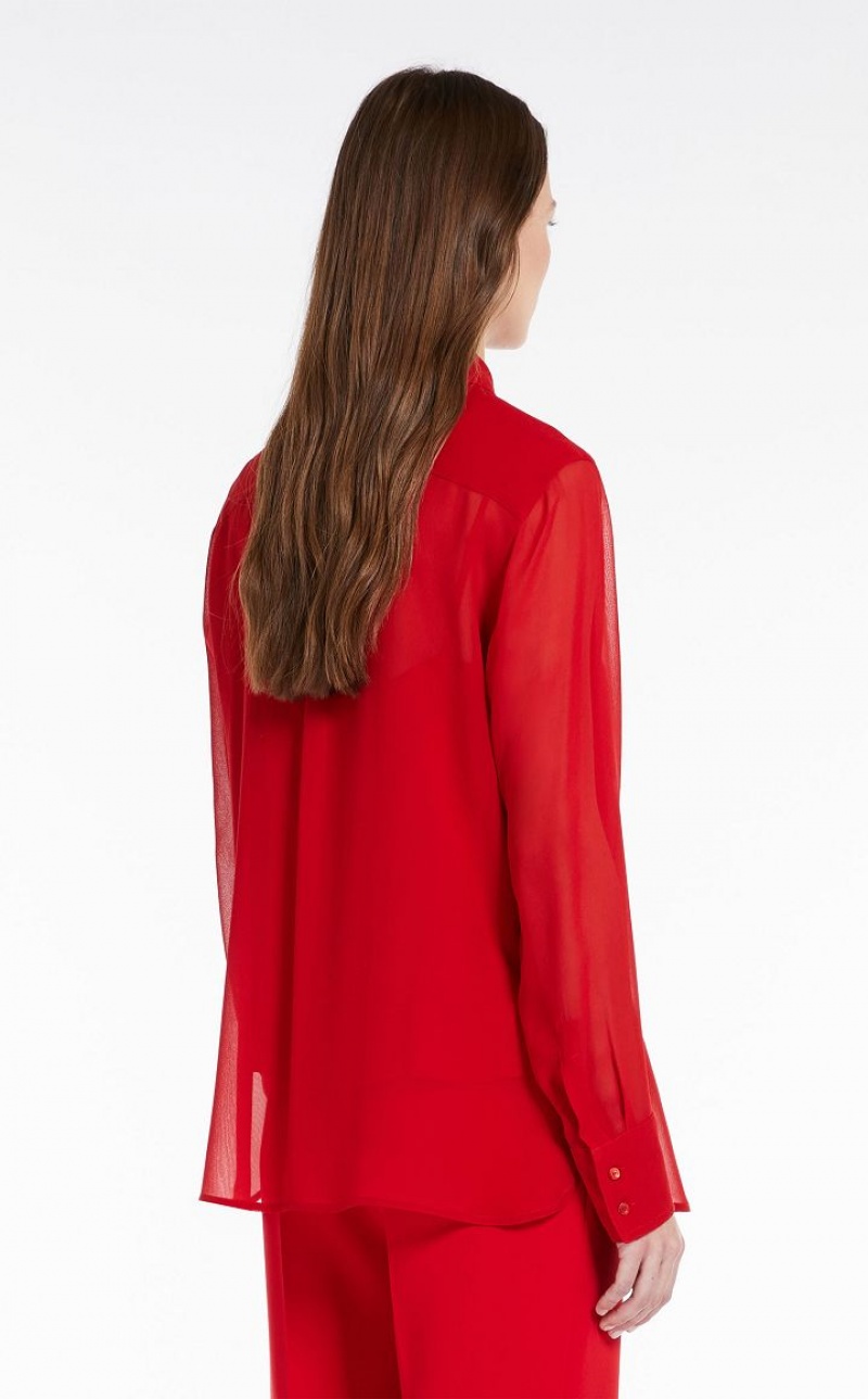 MaxMara Silk Georgette Blouses RED | MMR593598