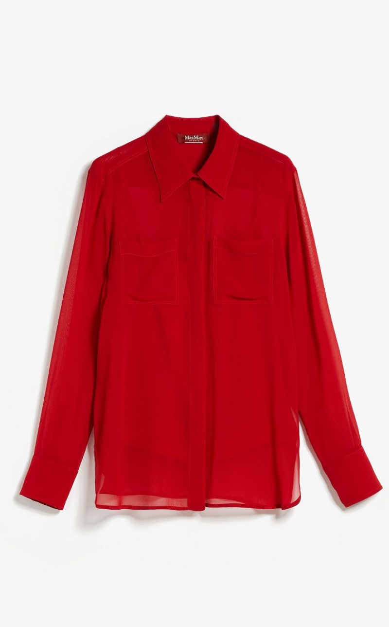 MaxMara Silk Georgette Blouses RED | MMR593598