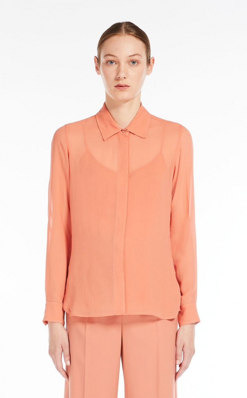 MaxMara Silk Georgette Blouses SALMON | MMR593590