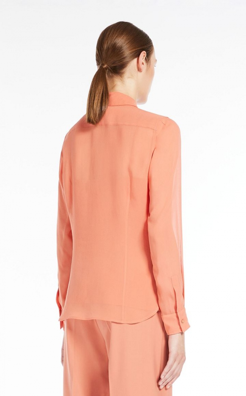 MaxMara Silk Georgette Blouses SALMON | MMR593590