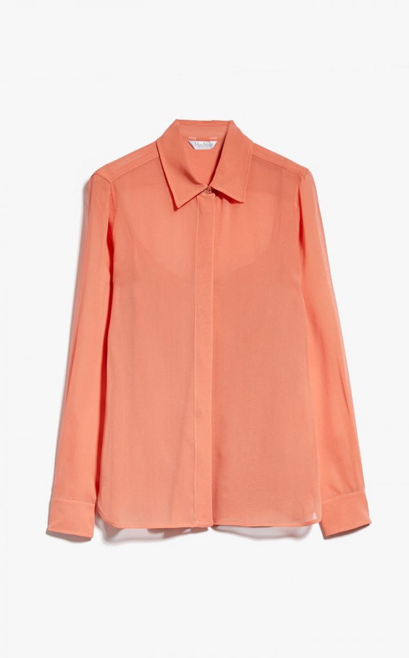 MaxMara Silk Georgette Blouses SALMON | MMR593590