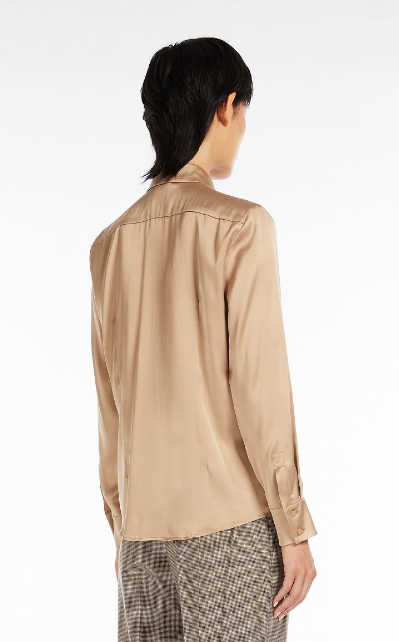 MaxMara Silk Satin Blouses CAMEL | MMR593627