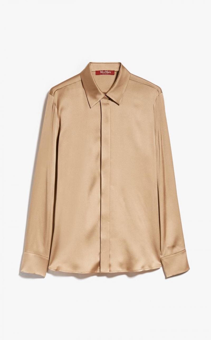 MaxMara Silk Satin Blouses CAMEL | MMR593627