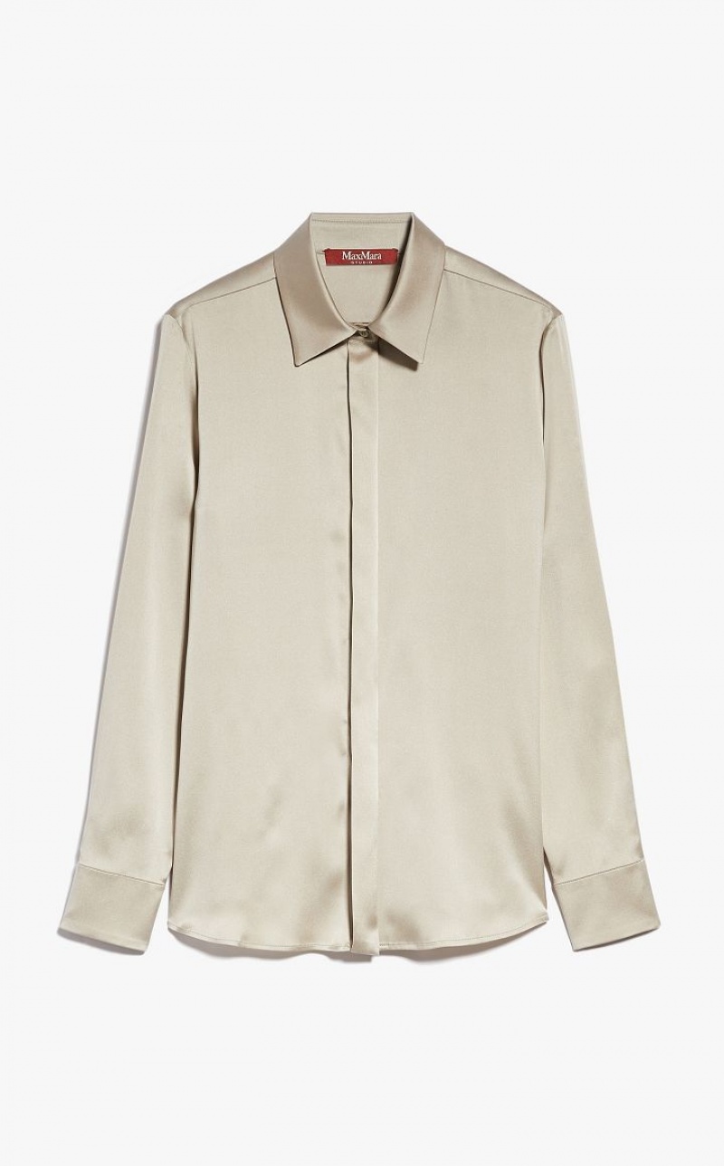 MaxMara Silk Satin Blouses SAGE GREEN | MMR593579