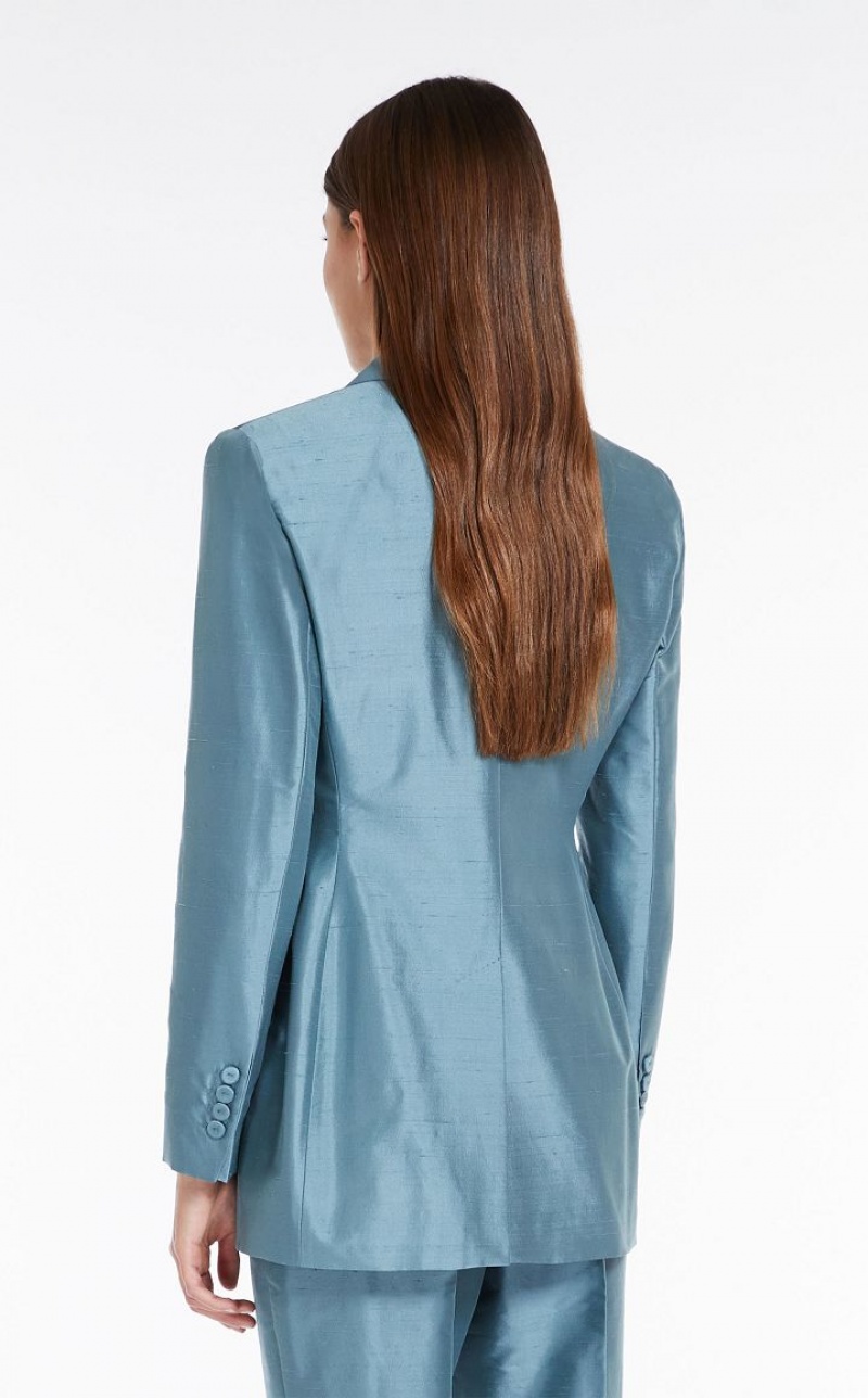 MaxMara Silk Shantung Jackets LIGHT BLUE | MMR594096