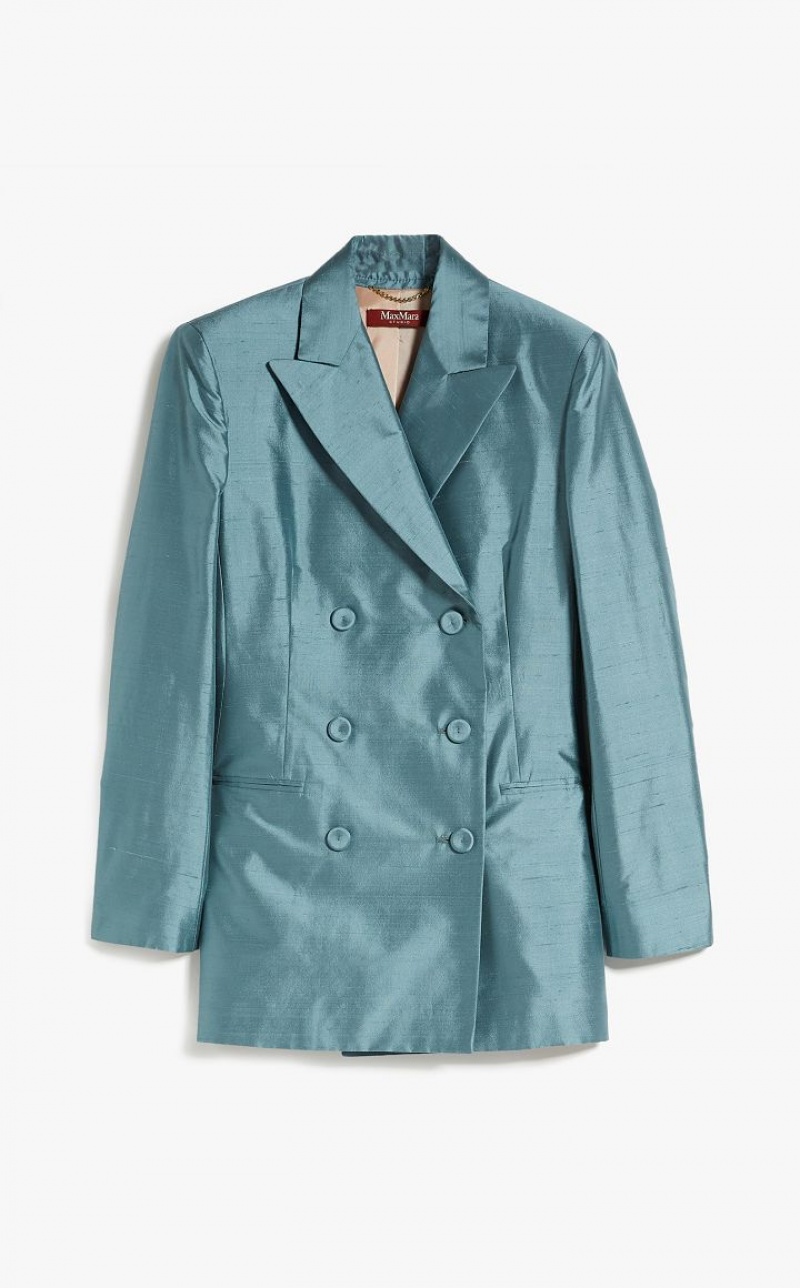 MaxMara Silk Shantung Jackets LIGHT BLUE | MMR594096