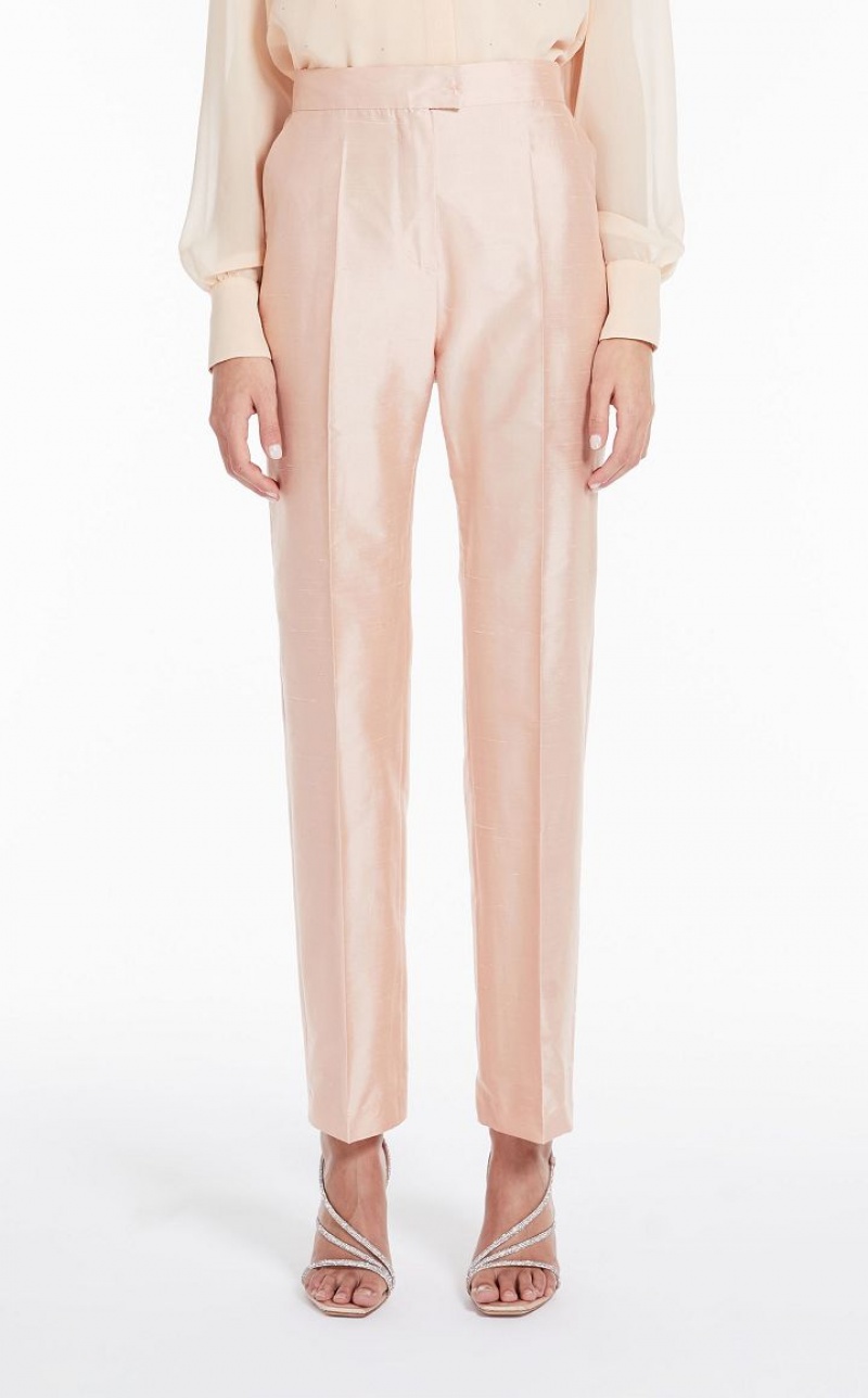 MaxMara Silk Shantung Trousers POWDER | MMR593823