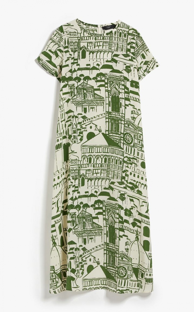 MaxMara Silk T-shirt Dresses GREEN | MMR593407