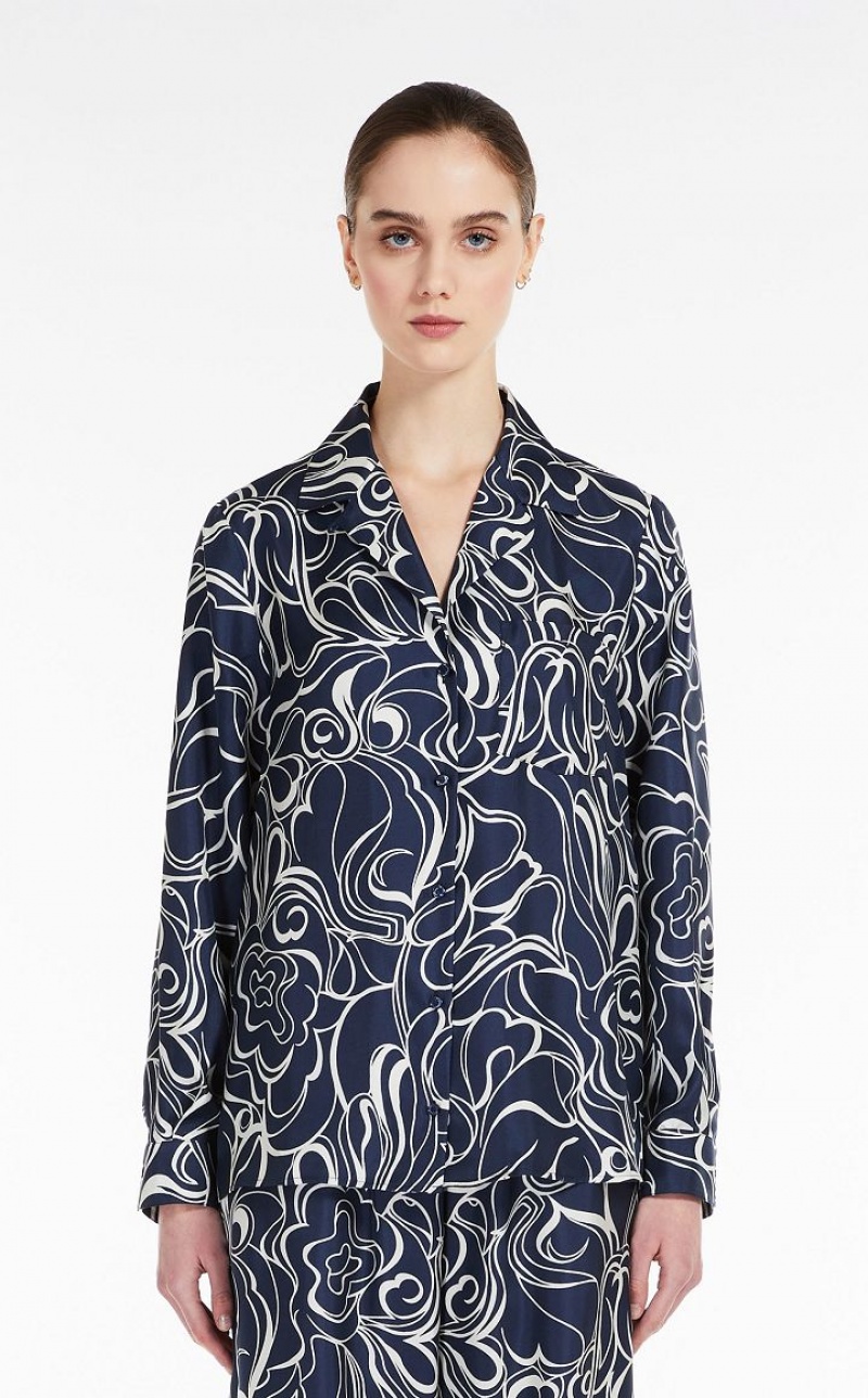 MaxMara Silk Twill Blouses ULTRAMARINE | MMR593553