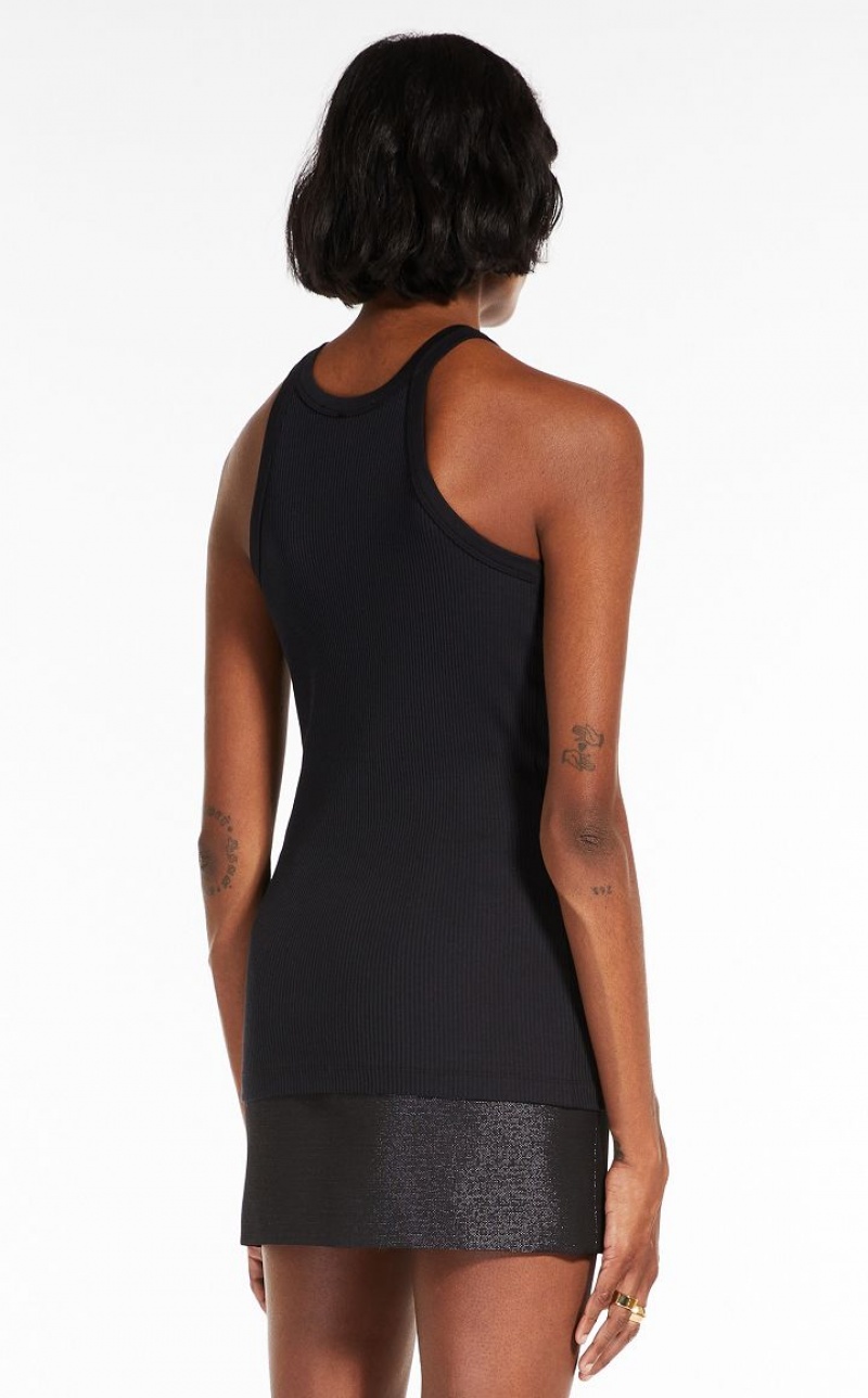 MaxMara Silk-blend Jersey Vest Tops BLACK | MMR593639