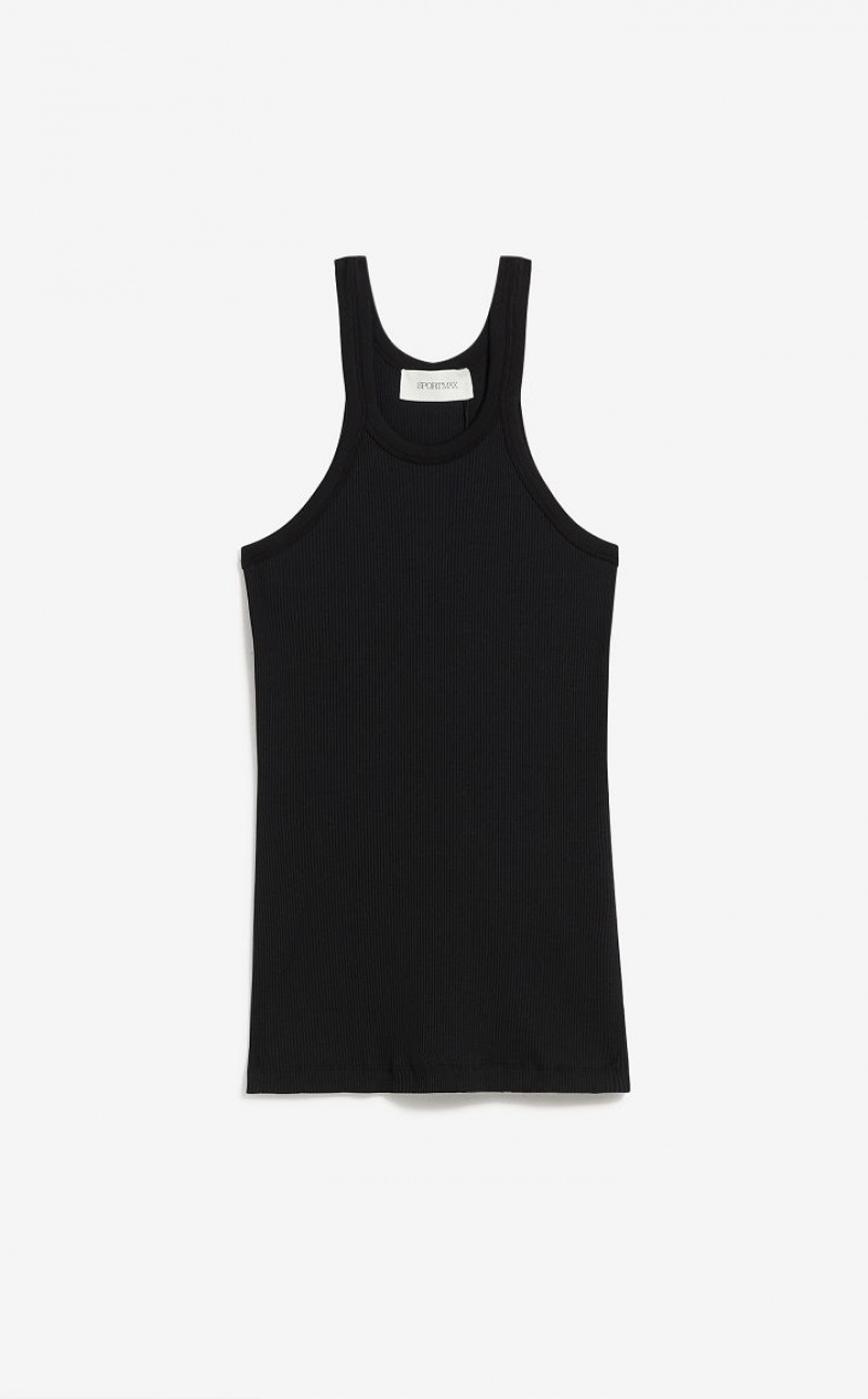 MaxMara Silk-blend Jersey Vest Tops BLACK | MMR593639