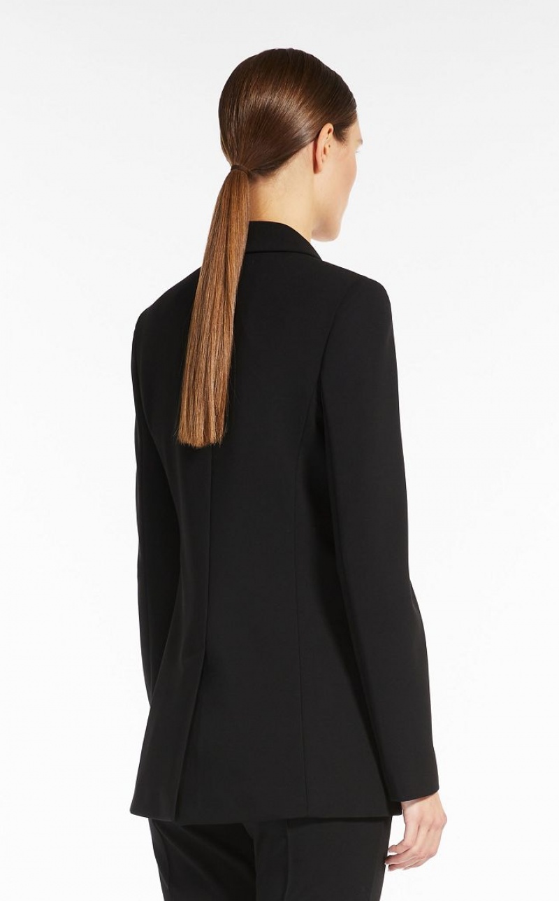 MaxMara Single-breasted Jersey Blazers BLACK | MMR594093