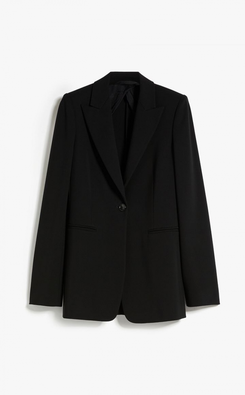 MaxMara Single-breasted Jersey Blazers BLACK | MMR594093