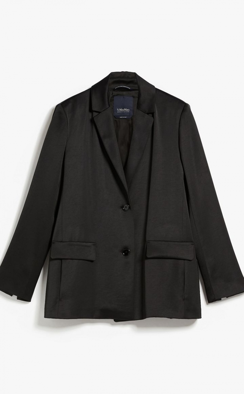 MaxMara Single-breasted Satin Jackets BLACK | MMR594078