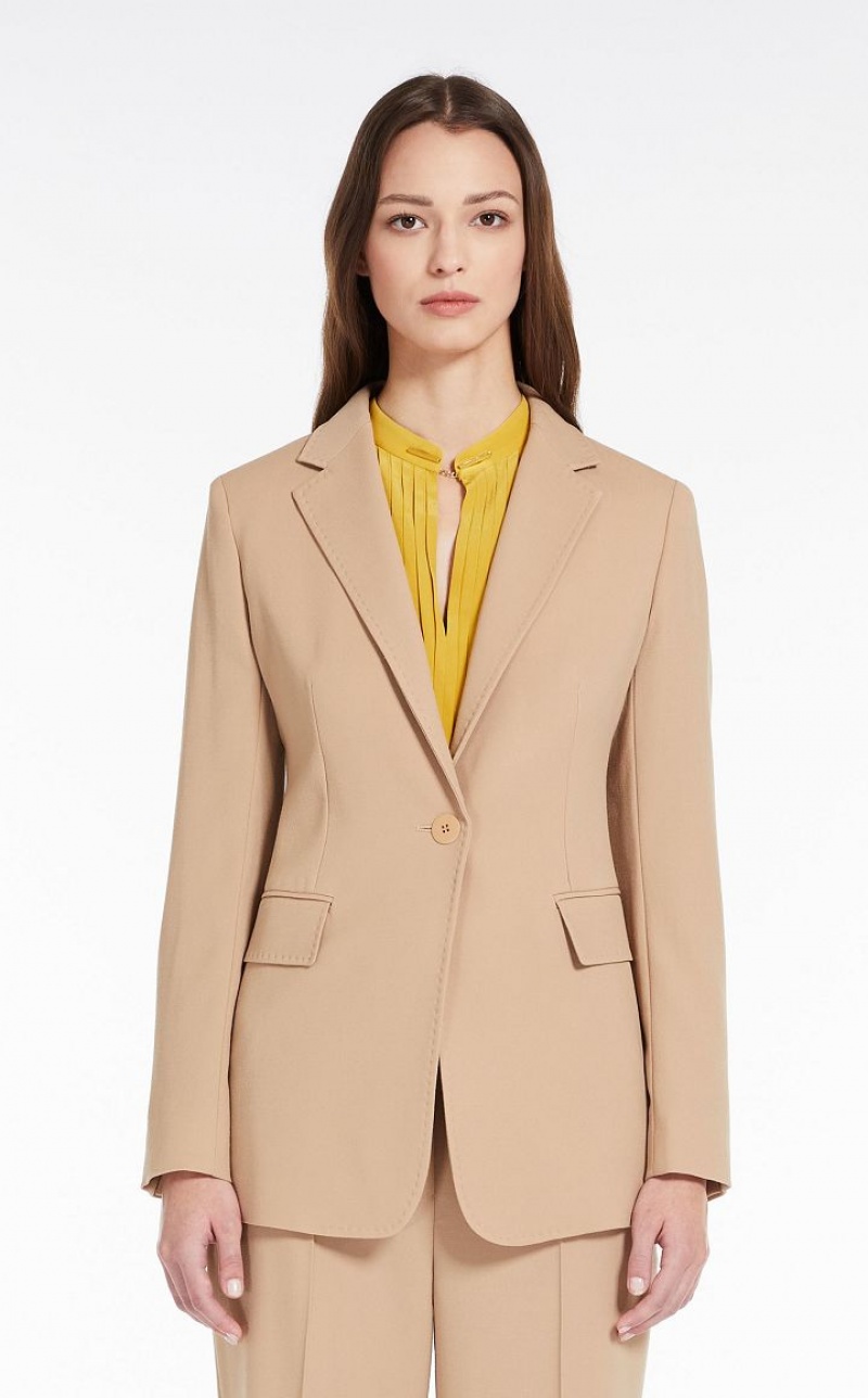 MaxMara Single-breasted Wool Jackets CAMEL | MMR594072