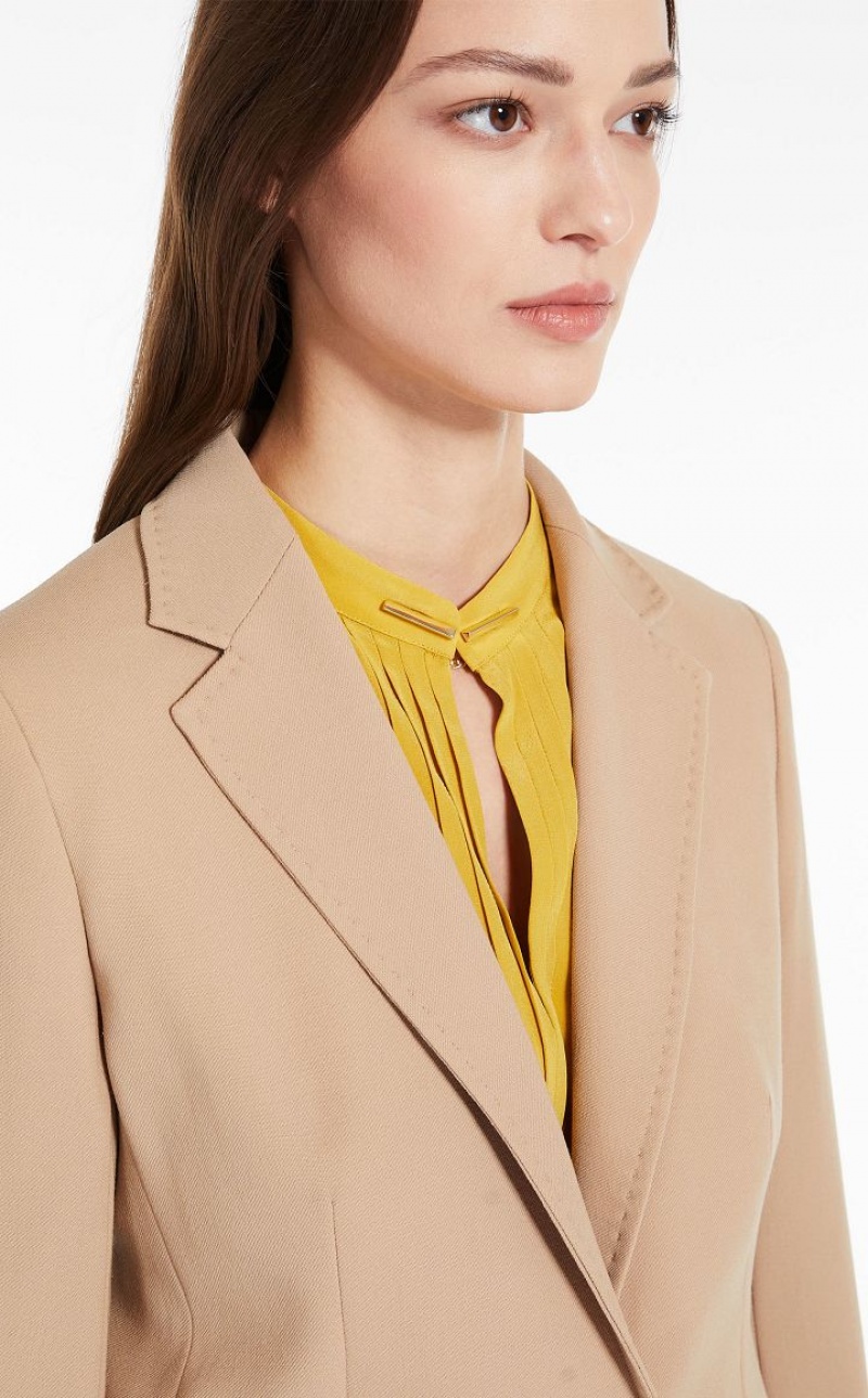 MaxMara Single-breasted Wool Jackets CAMEL | MMR594072