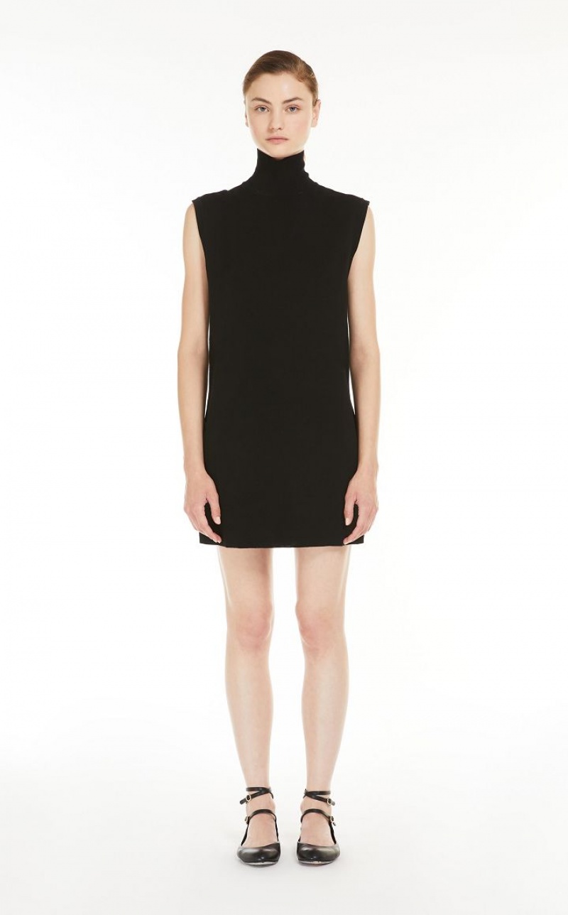 MaxMara Sleeveless Wool Dresses BLACK | MMR593319