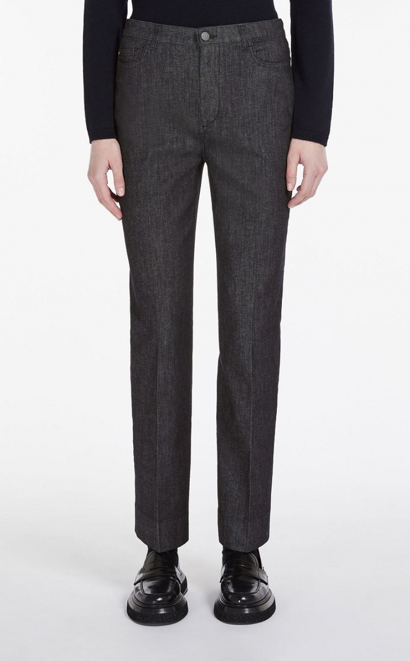 MaxMara Slim Denim Trousers BLACK | MMR593765