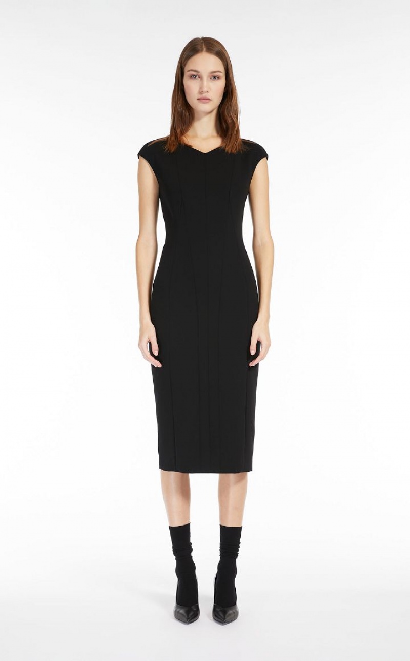 MaxMara Slim-fit Cady Dresses BLACK | MMR593395