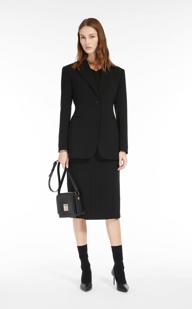 MaxMara Slim-fit Cady Dresses BLACK | MMR593395