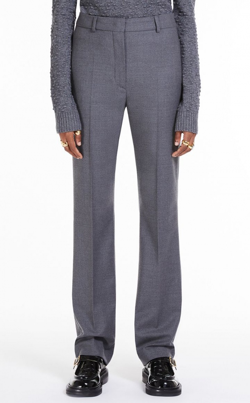 MaxMara Slim-fit Flannel Trousers MEDIUM GREY | MMR593781