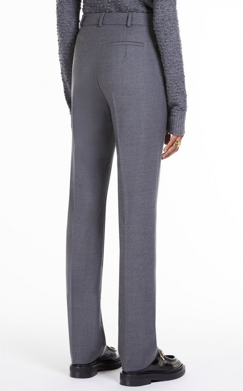 MaxMara Slim-fit Flannel Trousers MEDIUM GREY | MMR593781