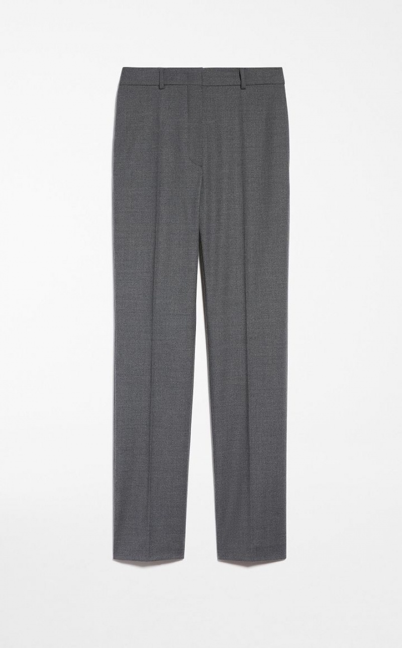 MaxMara Slim-fit Flannel Trousers MEDIUM GREY | MMR593781