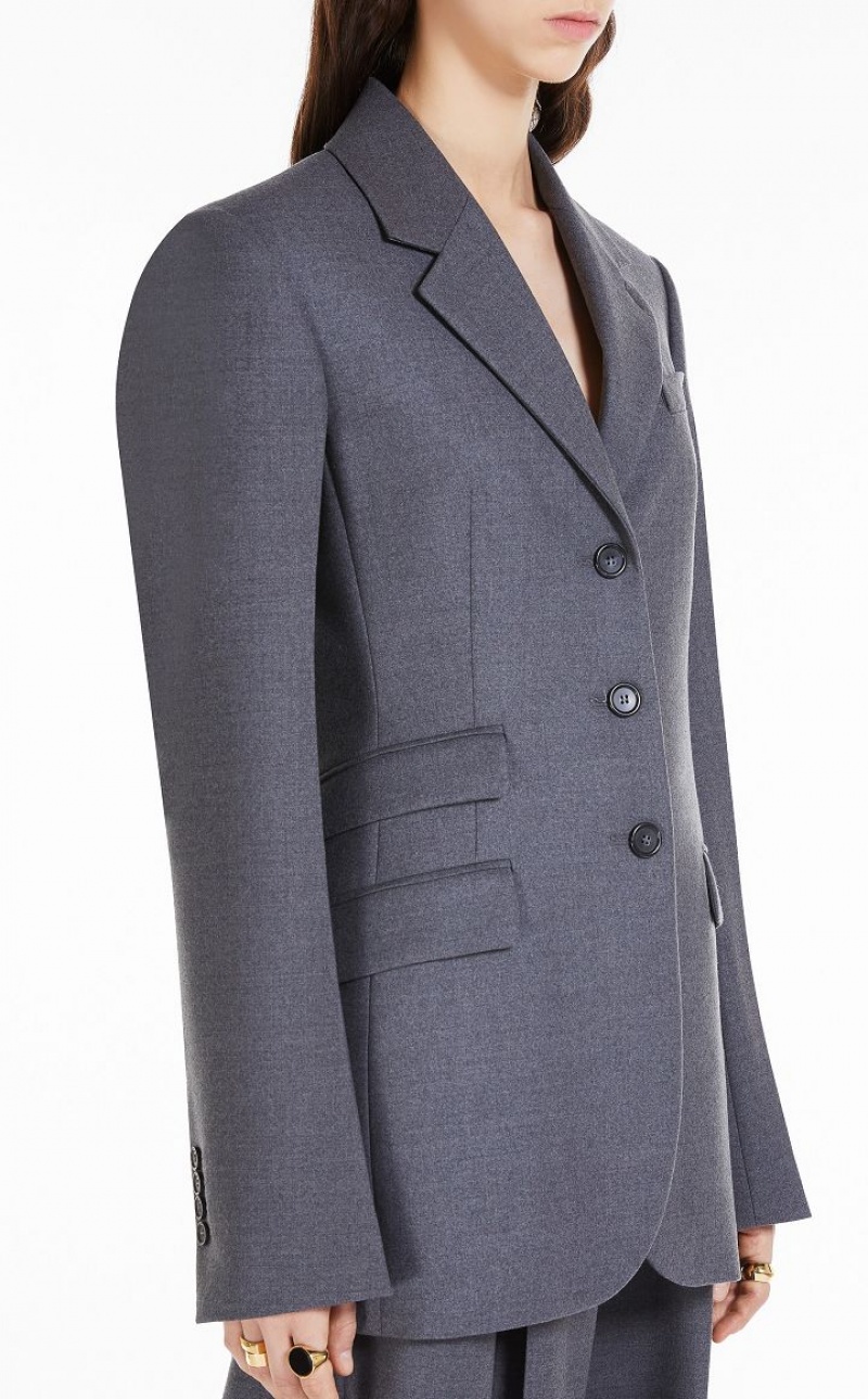 MaxMara Slim-fit Tailored Blazers MEDIUM GREY | MMR594033