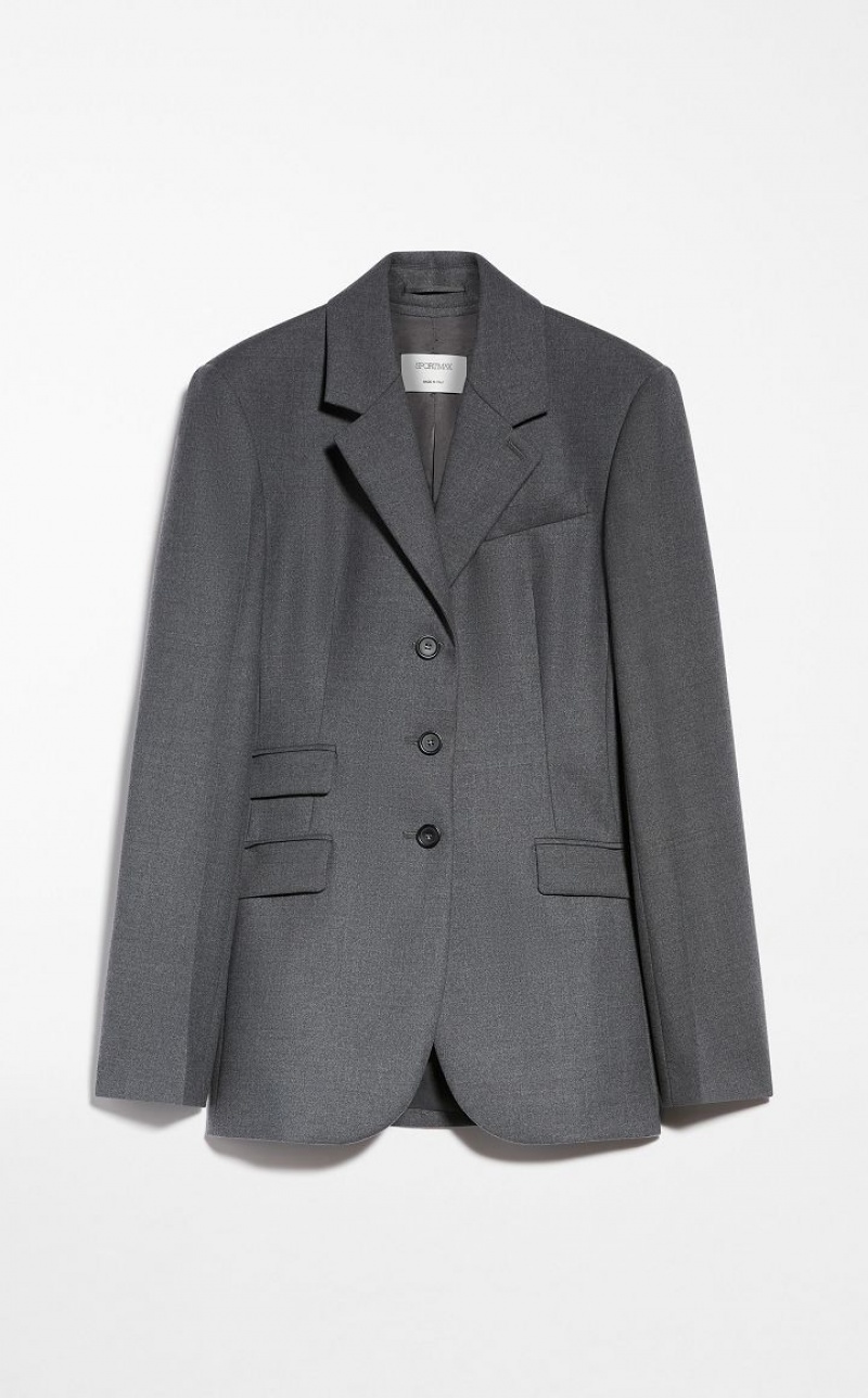 MaxMara Slim-fit Tailored Blazers MEDIUM GREY | MMR594033