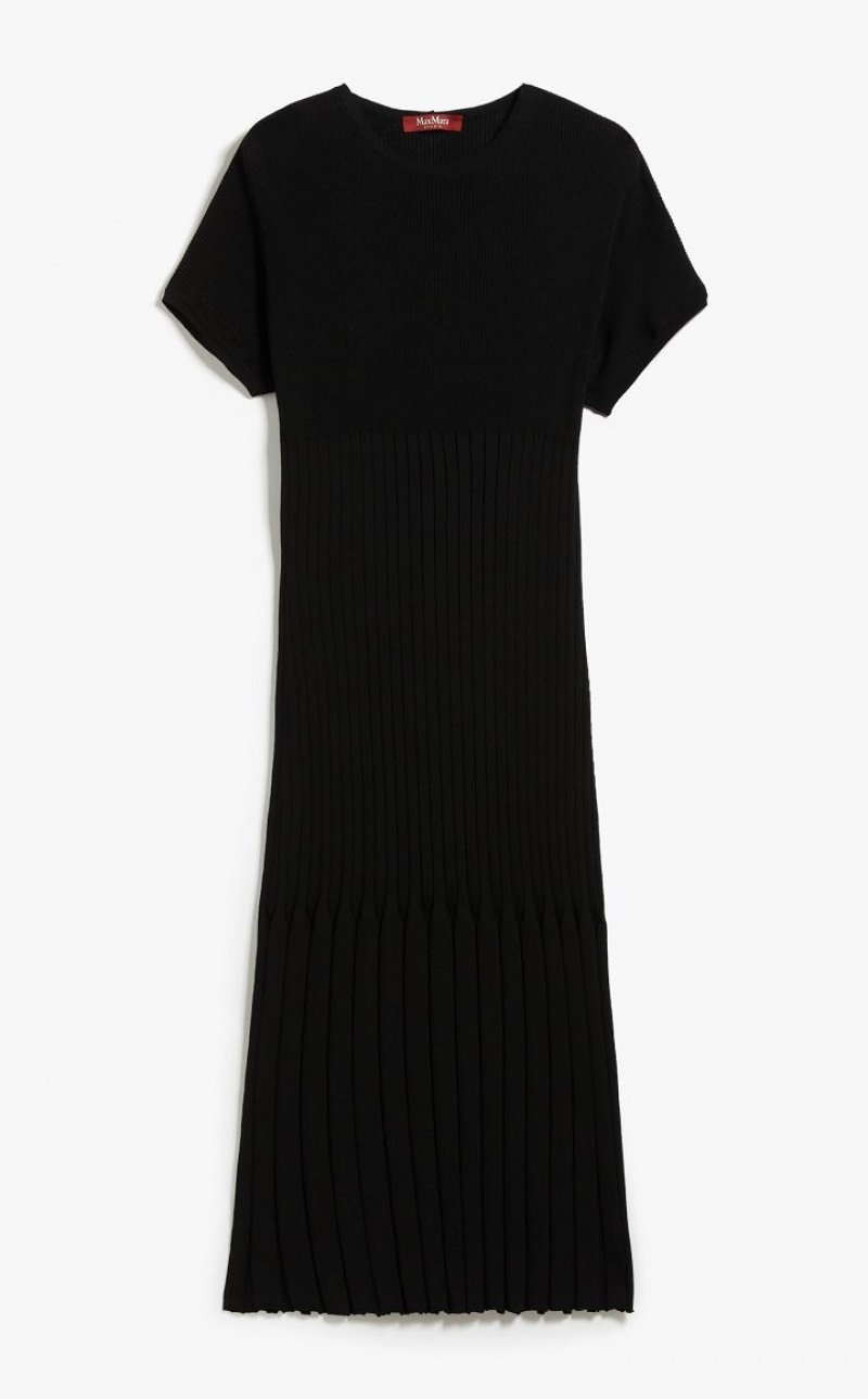 MaxMara Slim-fit Viscose-knit Dresses BLACK | MMR593361