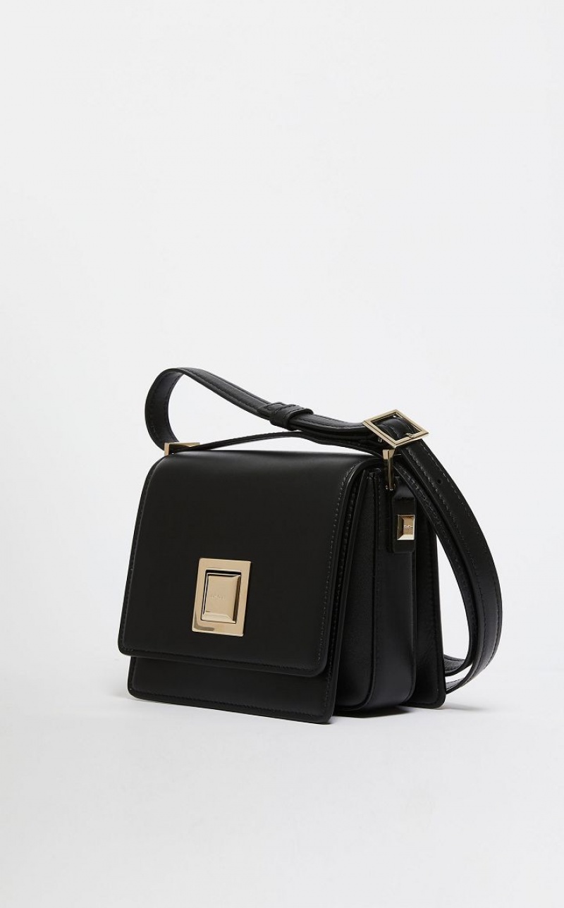 MaxMara Small Leather MM Bag BLACK | MMR594117