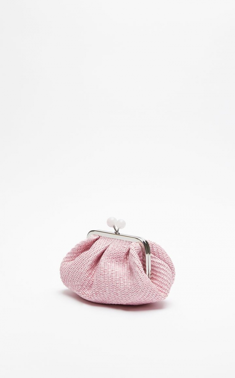 MaxMara Small Pasticcinoin Raffia Weekend Bag PINK | MMR594141