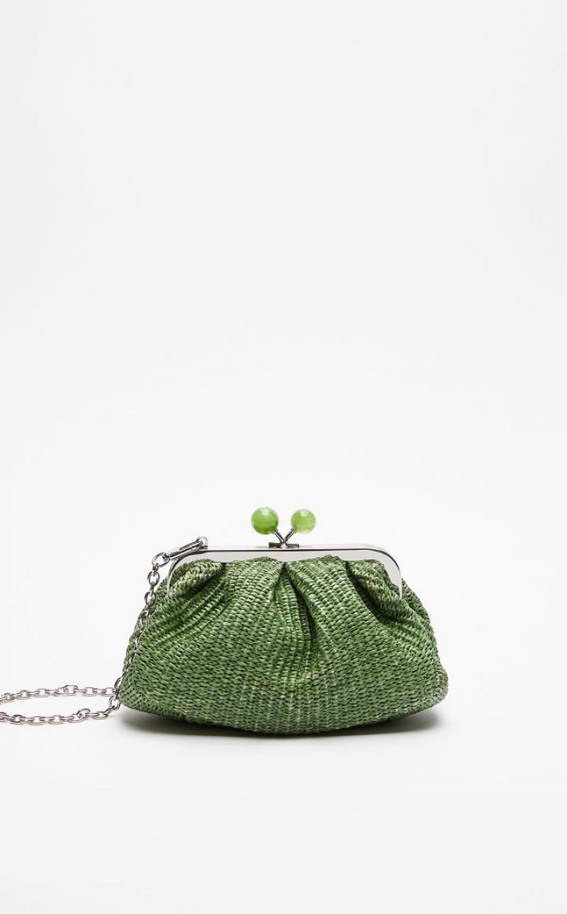 MaxMara Small Pasticcinoin Raffia Weekend Bag GREEN | MMR594168