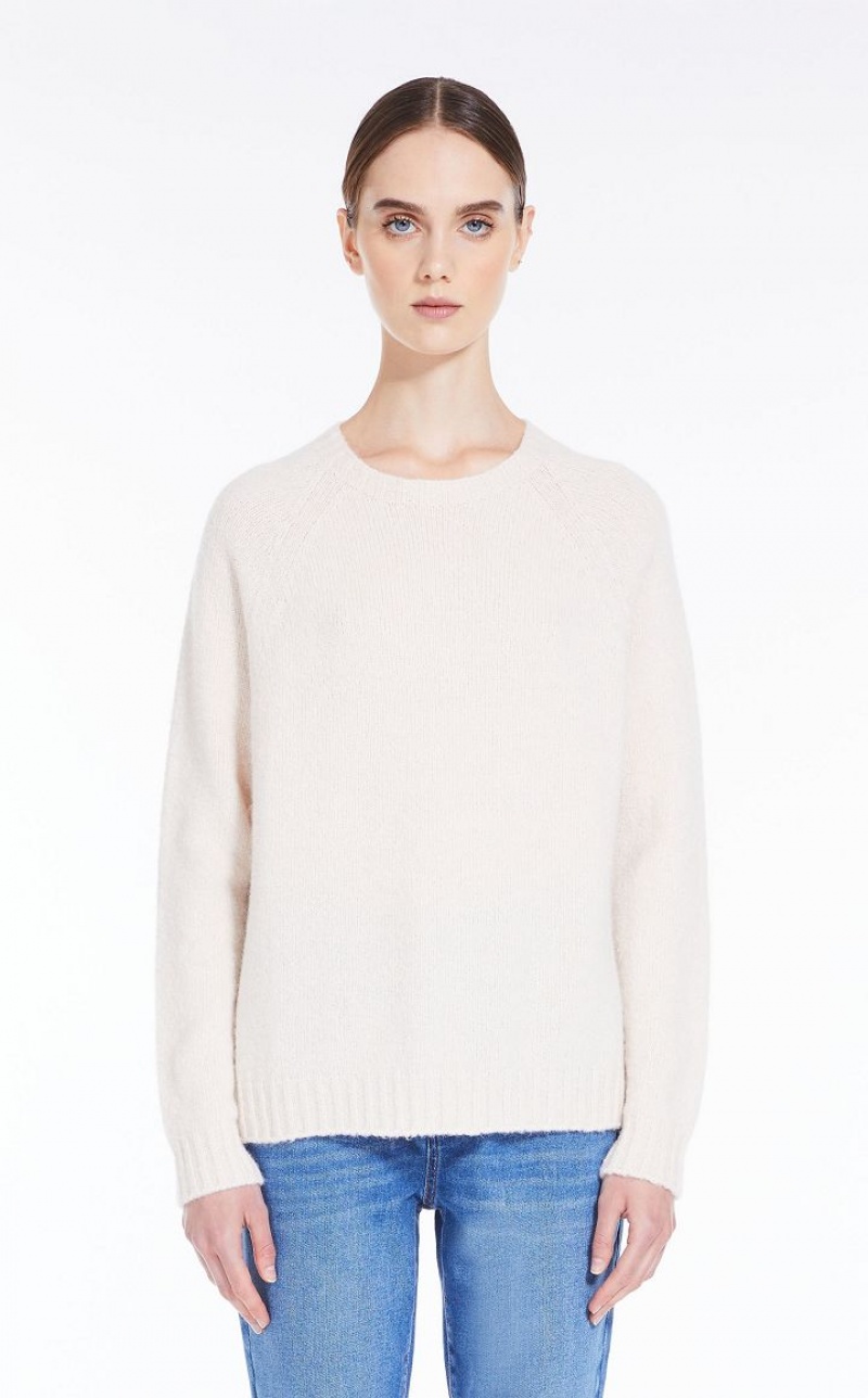 MaxMara Soft Top In Alpaca And Cotton Knitwear IVORY | MMR593430