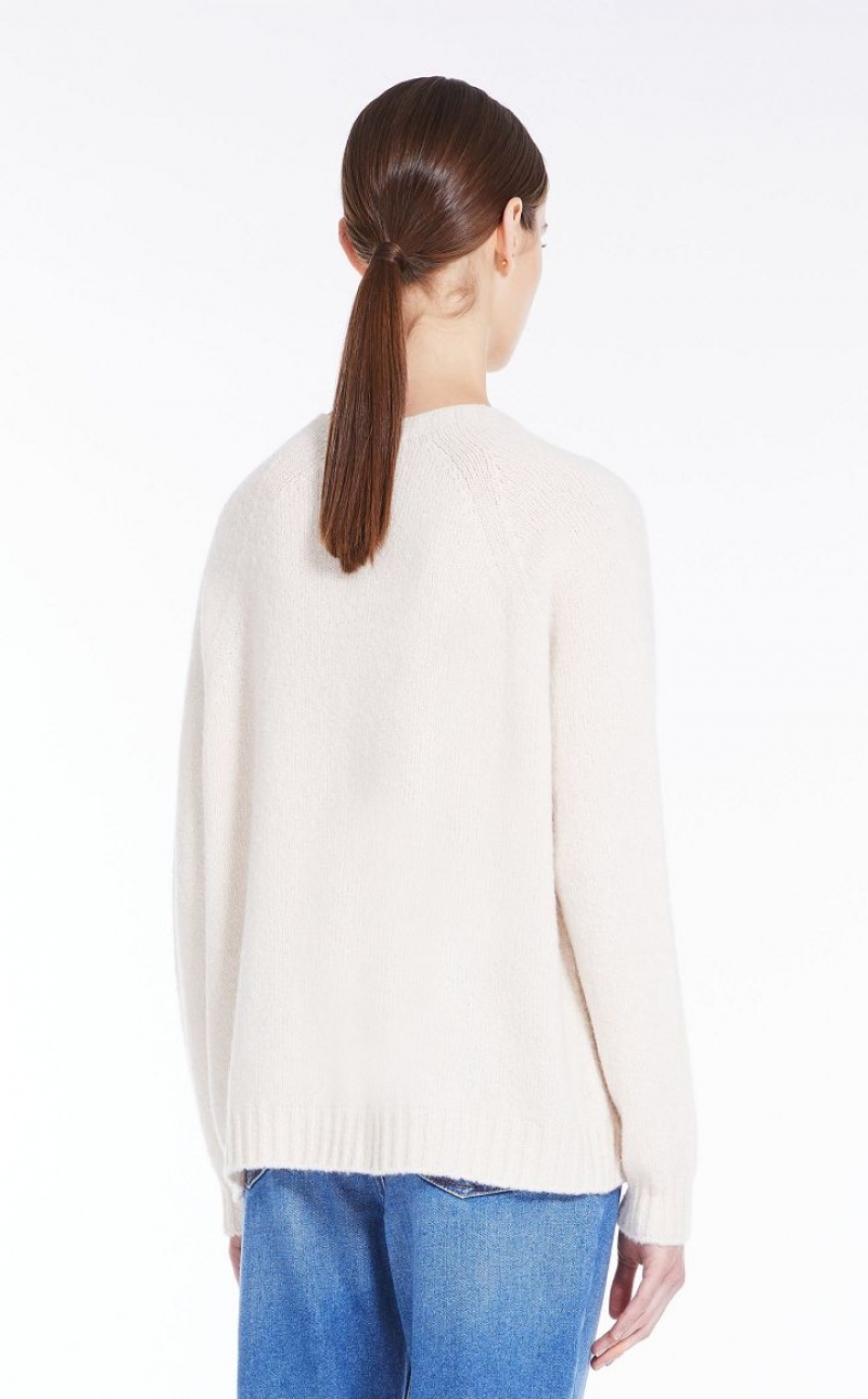 MaxMara Soft Top In Alpaca And Cotton Knitwear IVORY | MMR593430