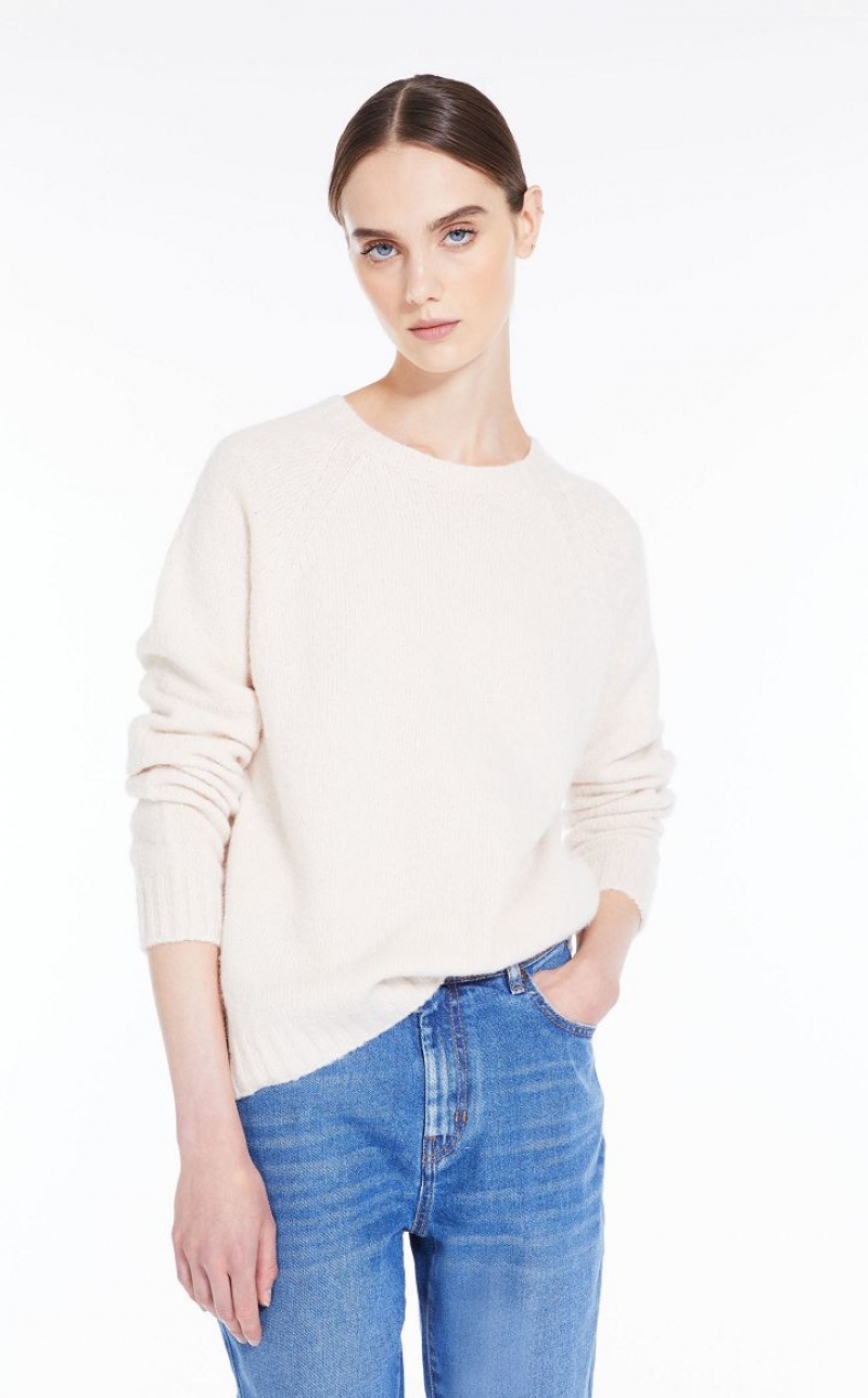 MaxMara Soft Top In Alpaca And Cotton Knitwear IVORY | MMR593430