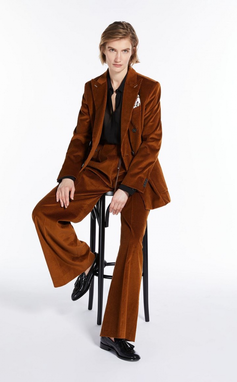 MaxMara Soft Velvet And Cashmere Trousers ORANGE | MMR593797