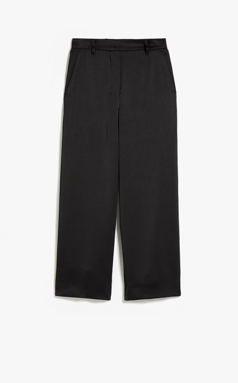 MaxMara Straight-fit Satin Trousers BLACK | MMR593780