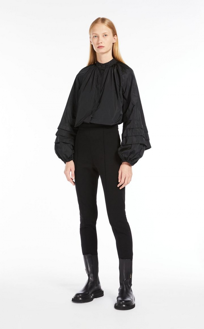 MaxMara Stretch Jersey Leggings Trousers BLACK | MMR593800