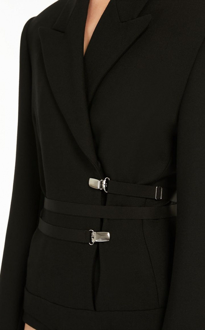 MaxMara Stretch Wool Bodysuit Jackets BLACK | MMR594038