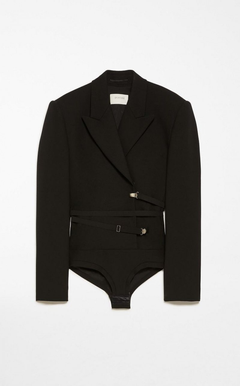 MaxMara Stretch Wool Bodysuit Jackets BLACK | MMR594038