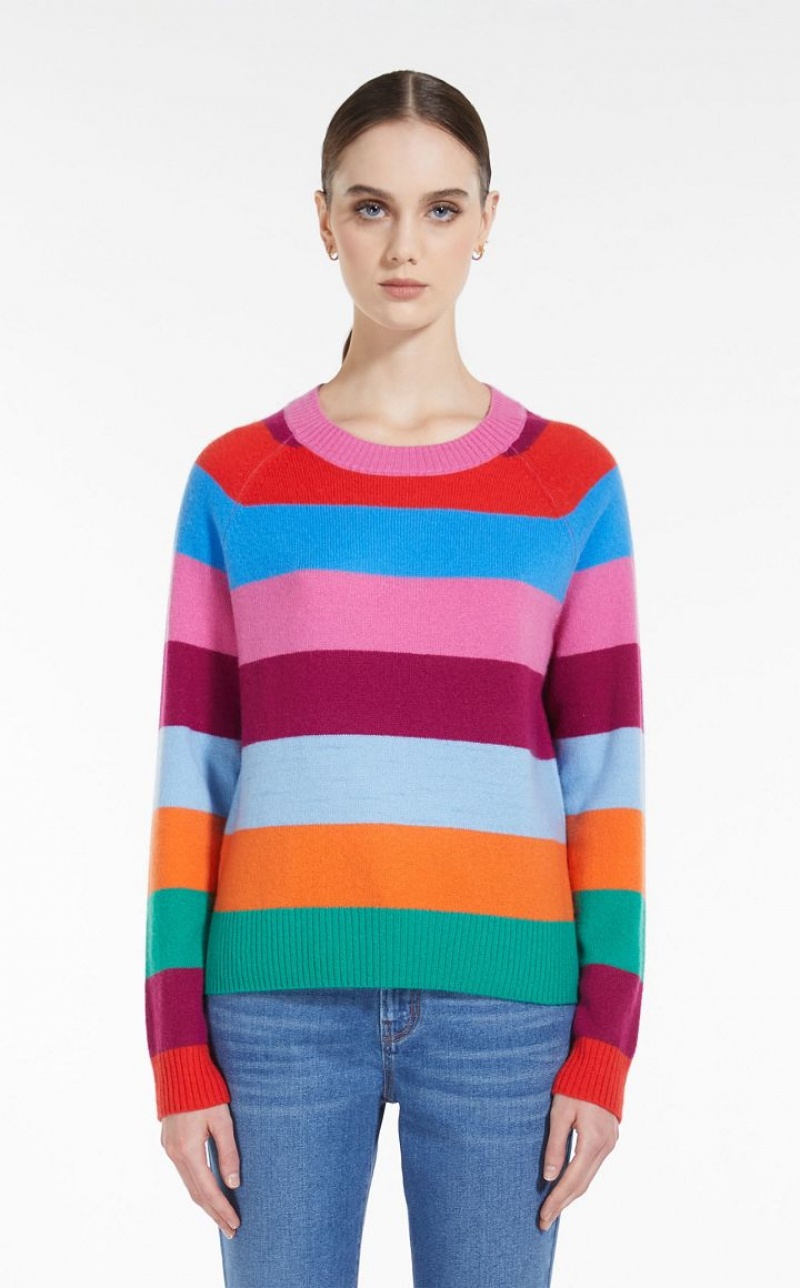 MaxMara Striped Cashmere Knitwear TANGERINE | MMR593452