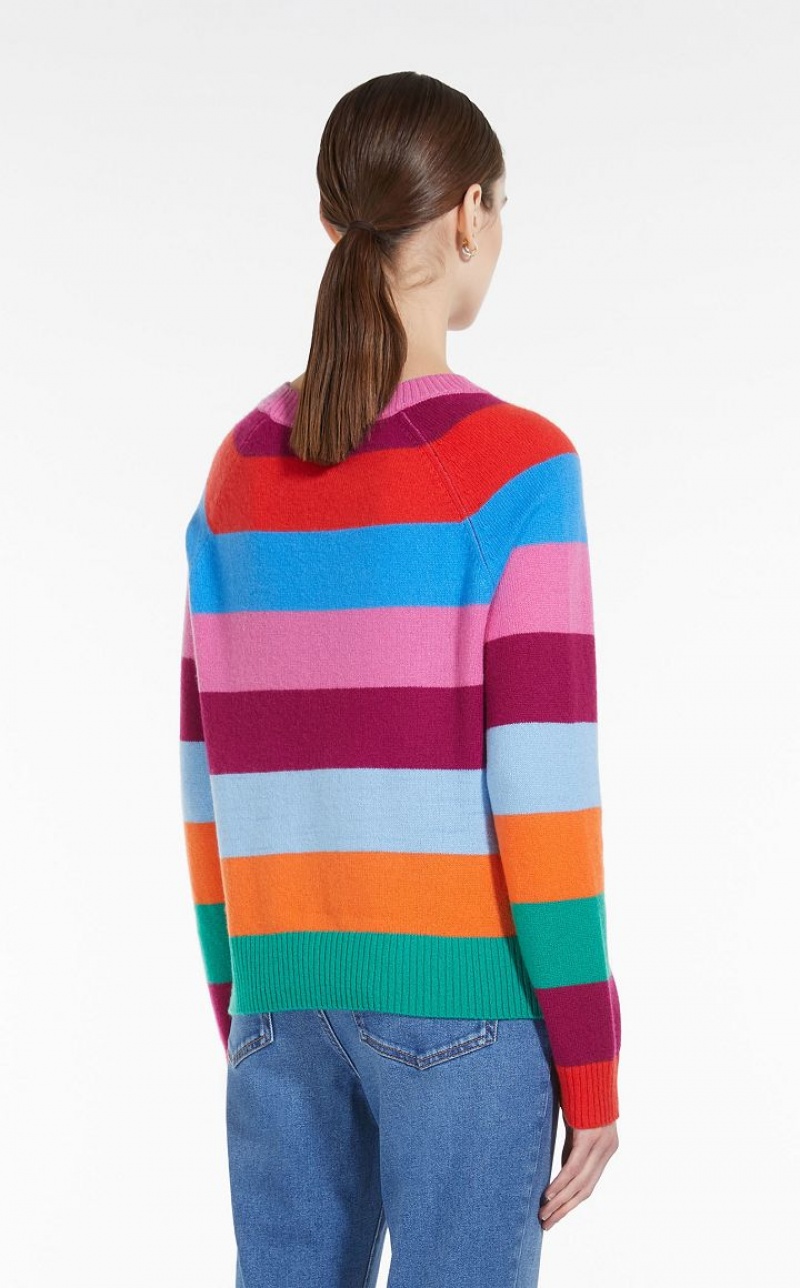 MaxMara Striped Cashmere Knitwear TANGERINE | MMR593452