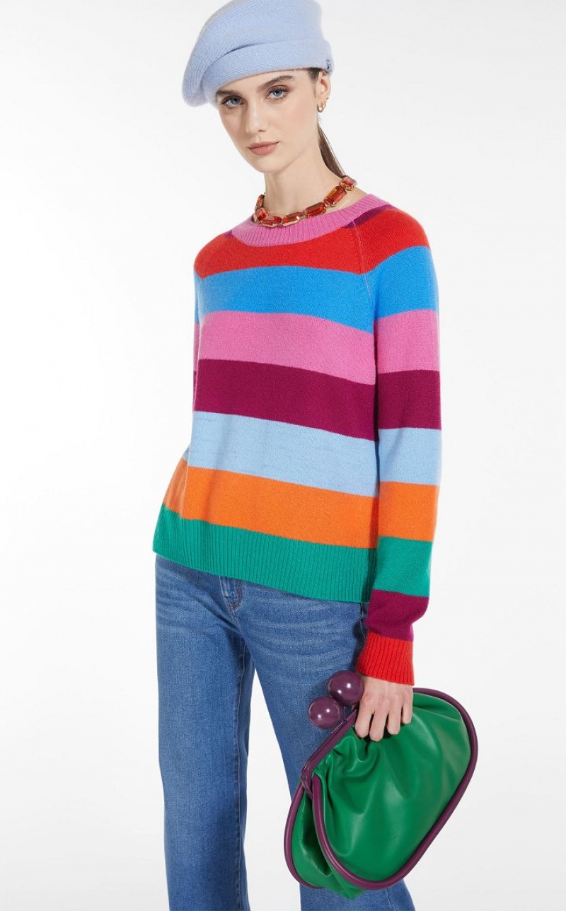 MaxMara Striped Cashmere Knitwear TANGERINE | MMR593452