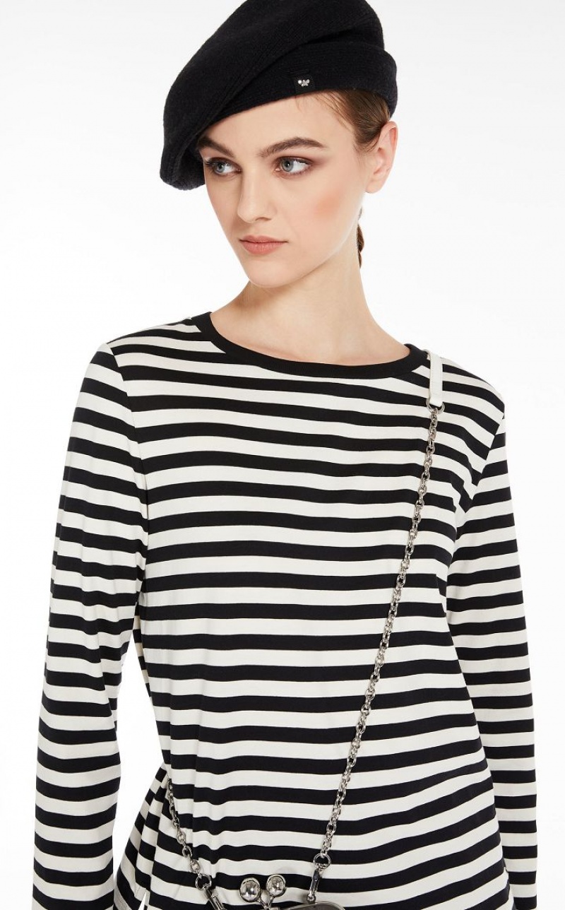 MaxMara Striped Jersey T-shirts IVORY | MMR593678