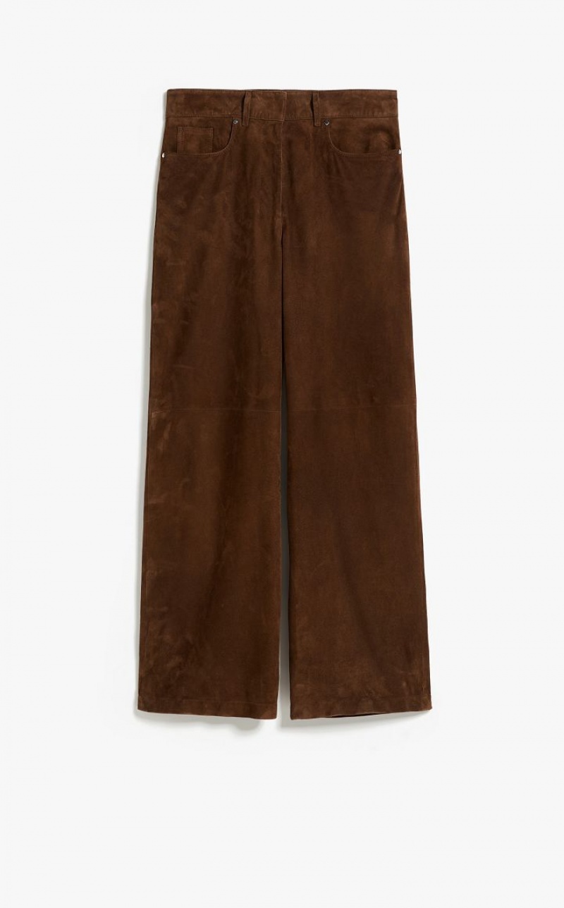 MaxMara Suede Trousers BROWN | MMR593778