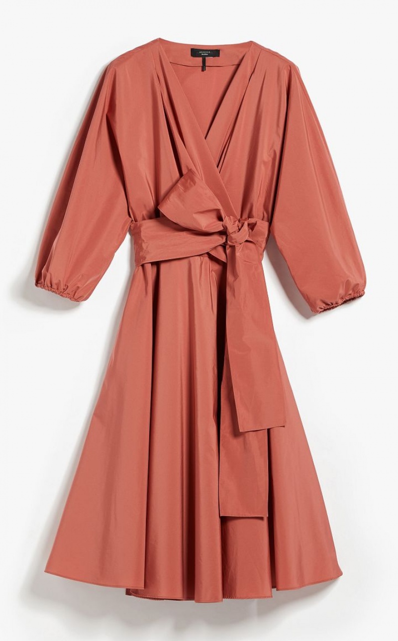 MaxMara Taffeta Wrap Dresses TERRA COTTA | MMR593364