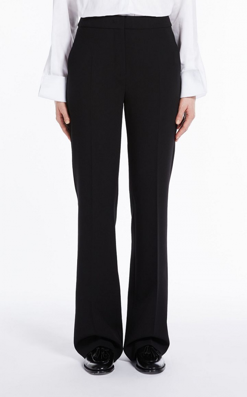 MaxMara Tailored Wool Crêpe Trousers BLACK | MMR593822