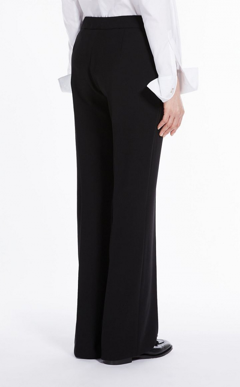 MaxMara Tailored Wool Crêpe Trousers BLACK | MMR593822