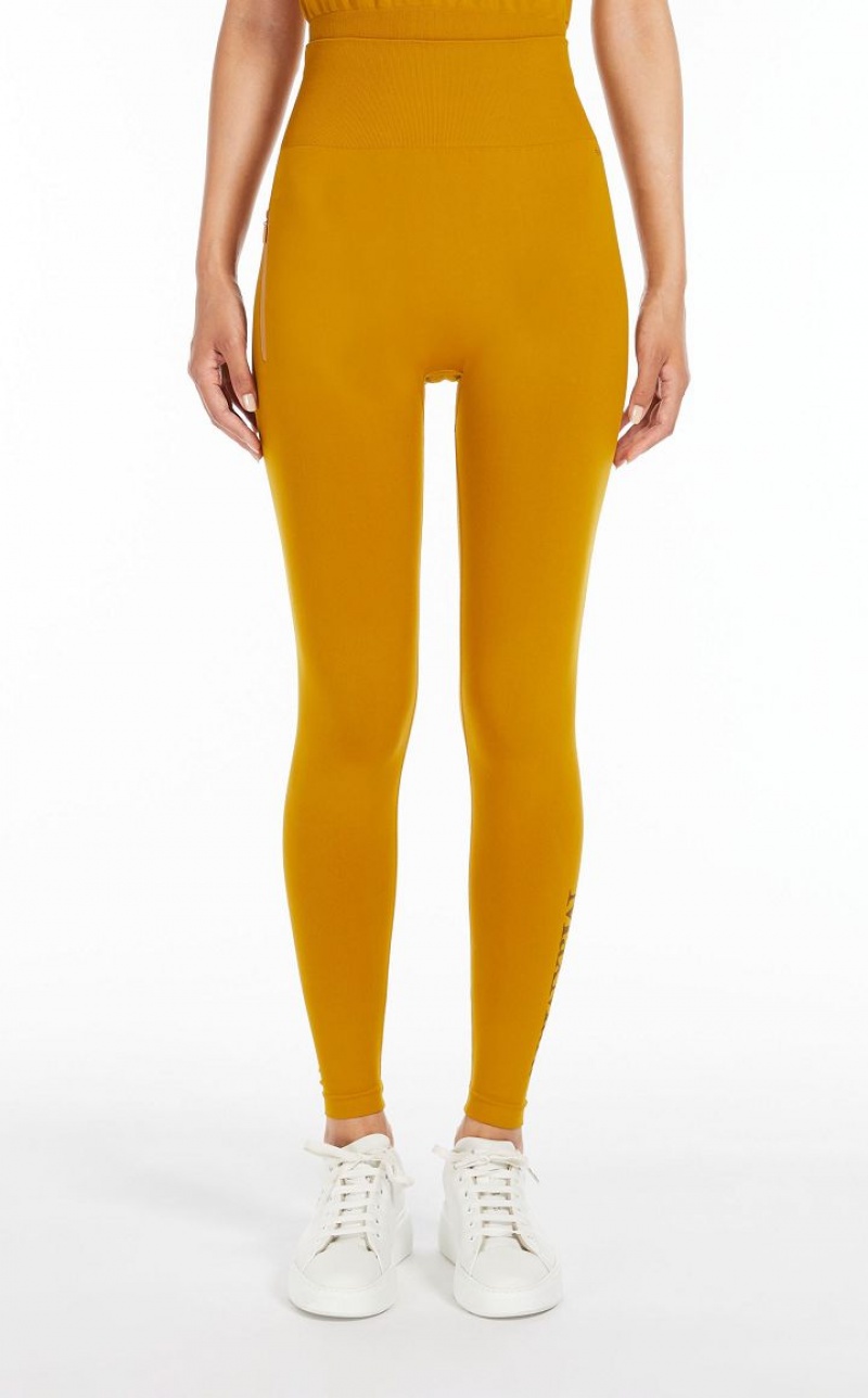 MaxMara Technical Fabric Leggings Trousers OCHRE | MMR593771